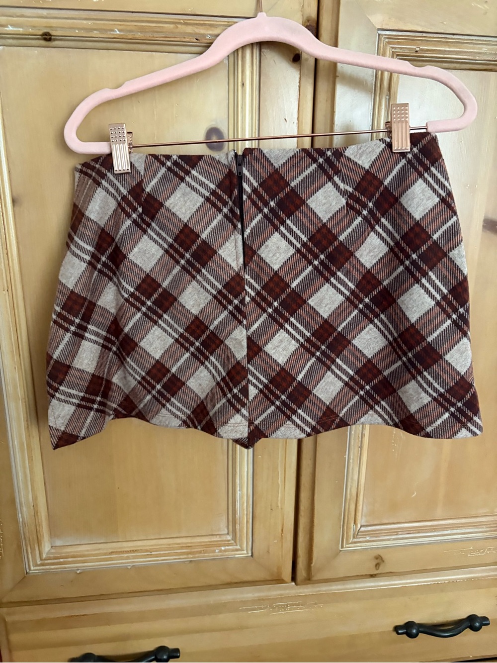 Altar’d State M 2 Piece Fall Outfit Cropped Sweater Plaid Skort - Picture 8 of 11